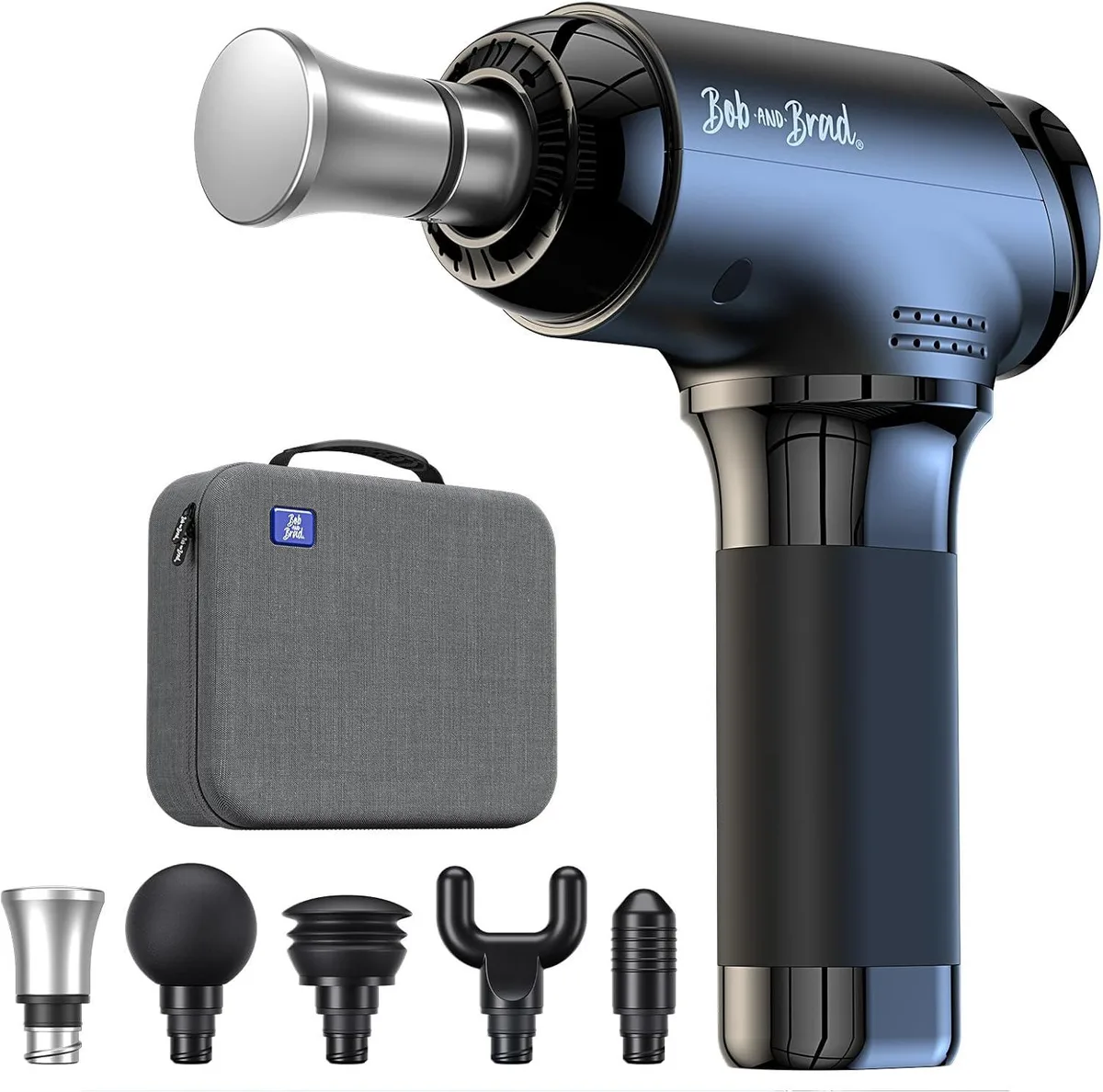 BOB BOB T2 Max Massage Gun Metal Head Black 3200 RPM 10mm 45lbs — foto do produto