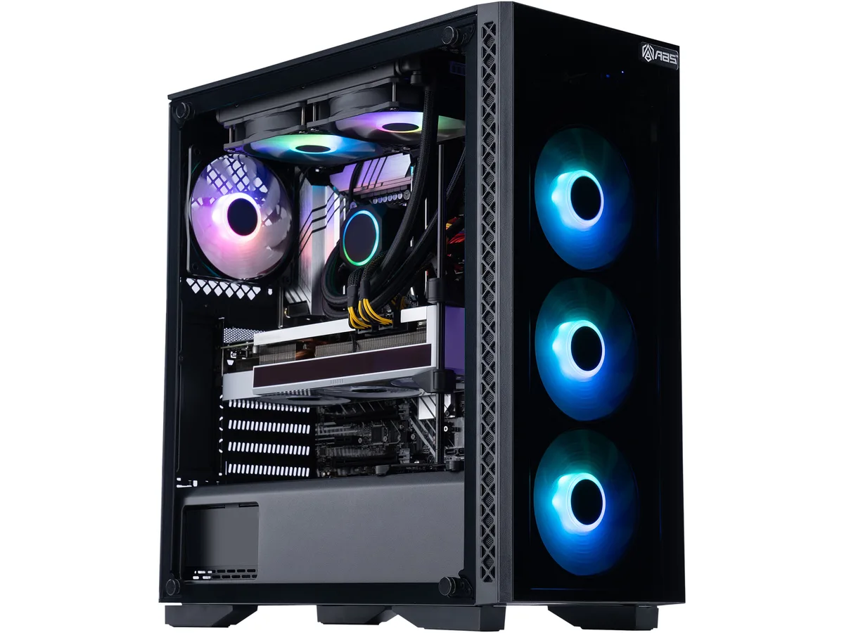 Mid-tower PC in a black Deepcool MATREXX 50 case with RGB lighting