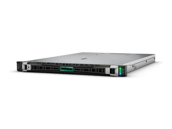 Silver 1U rack server, eight front drive bays, single 800 W supply