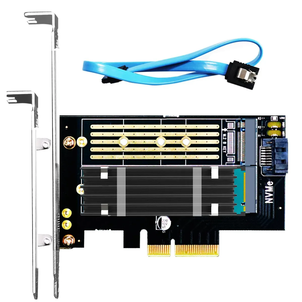 GLOTRENDS GLOTRENDS PA12-HS10 2-in-1 M.2 PCIe 4.0 X4 Adapter with Heatsink — 제품 사진