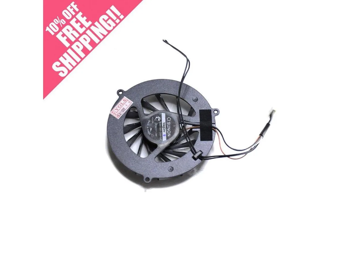 Small black laptop CPU cooling fan with copper heat pipe and mounting bracket