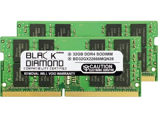 Black Diamond Memory Black Diamond Memory BD32GX22666MQN28 64GB (2 x 32GB) DDR4 2666 laptop RAM — toote foto