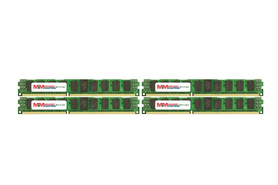 Eight black DDR3 DIMMs with low-profile heatspreaders