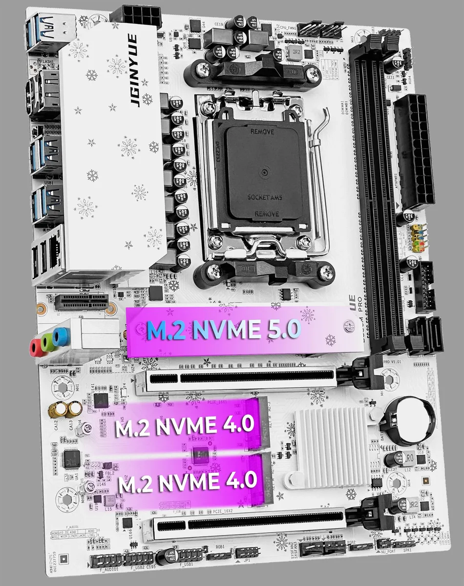 JGINYUE JGINYUE FF4D516G6000HC38ADC01 B850M PRO AMD motherboard — photo du produit