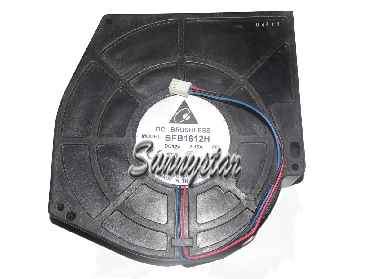 Black 160 by 38 mm DC blower fan with 3 pin connector
