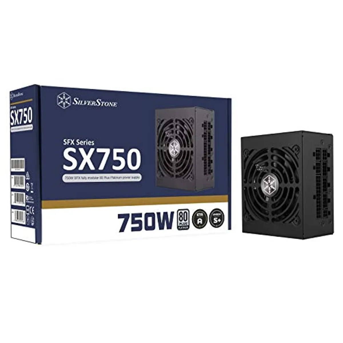 Black SFX power supply with 92 mm fan and flat modular cables