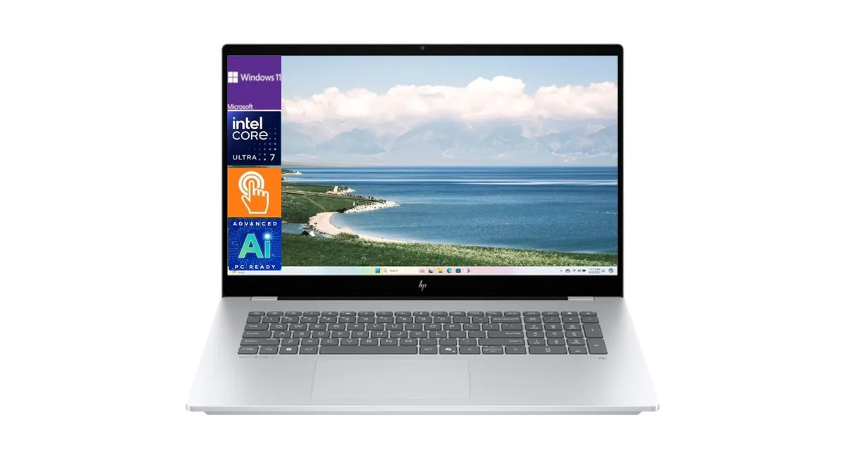 HP HP OmniBook X 17-dd0057nr laptop, Core Ultra 7 256V, RTX 4050, 16GB DDR5, 1TB SSD, 17.3" FHD touch, Win 11 Pro — photo du produit