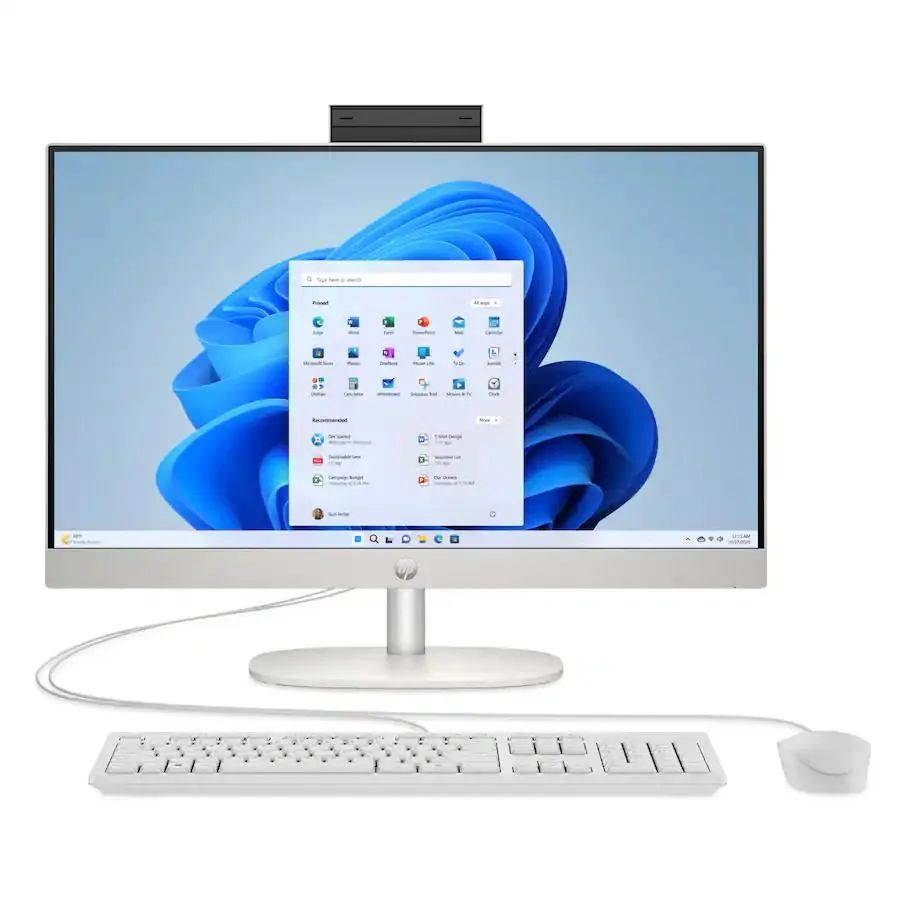 Shell white all-in-one desktop with 23.8 inch touch display
