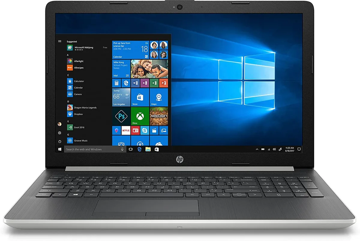 Silver 15.6 inch laptop with anti-glare screen and DVD writer