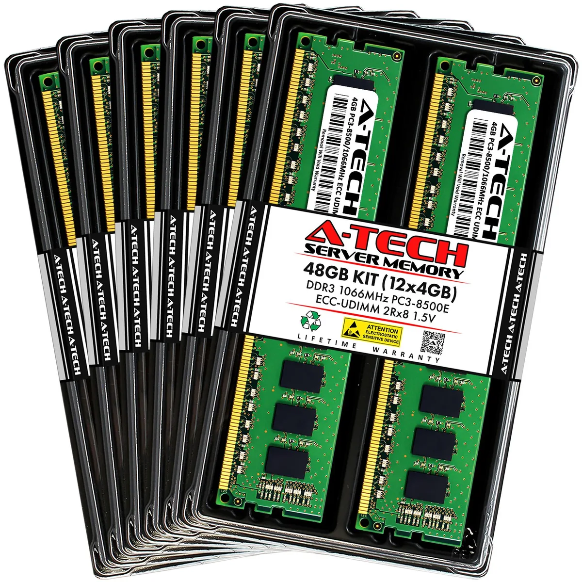 A-Tech A-Tech 48GB Kit (12x4GB) DDR3 1066 ECC UDIMM 240-Pin Memory Upgrade for Apple Xserve (Early 2009, 8-Core) — 商品写真