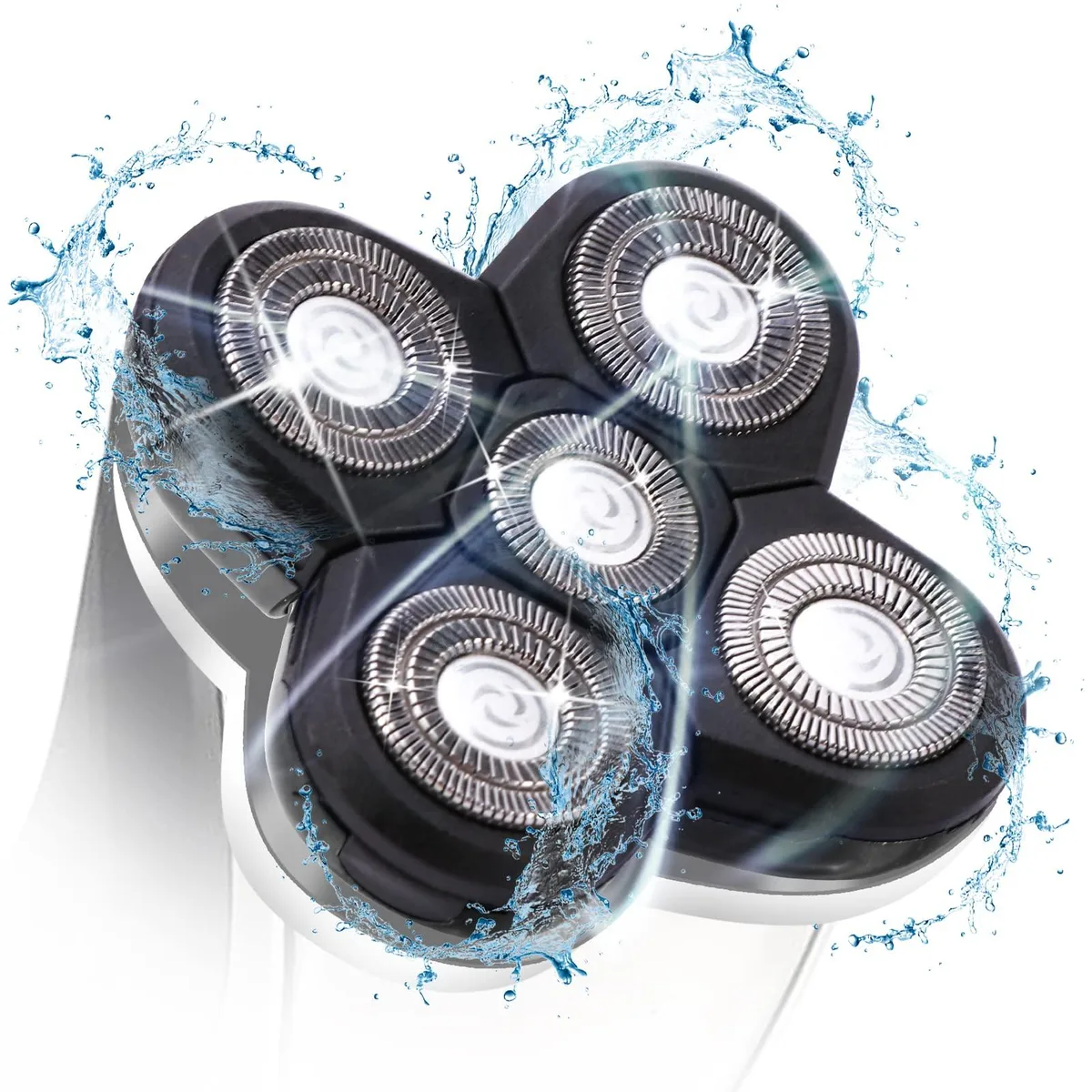  WOOPOWER TX-01 5-head rotary shaver blade heads black — product photo