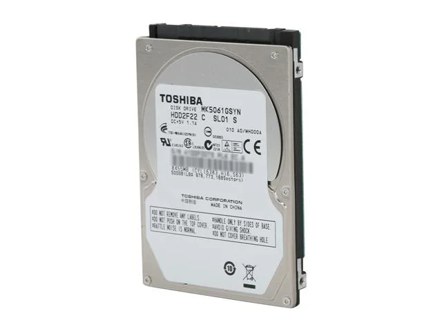 Toshiba Toshiba MK5061GSYN 500GB 7200 RPM 16MB Cache SATA 3.0Gb/s 2.5" laptop hard drive — productfoto