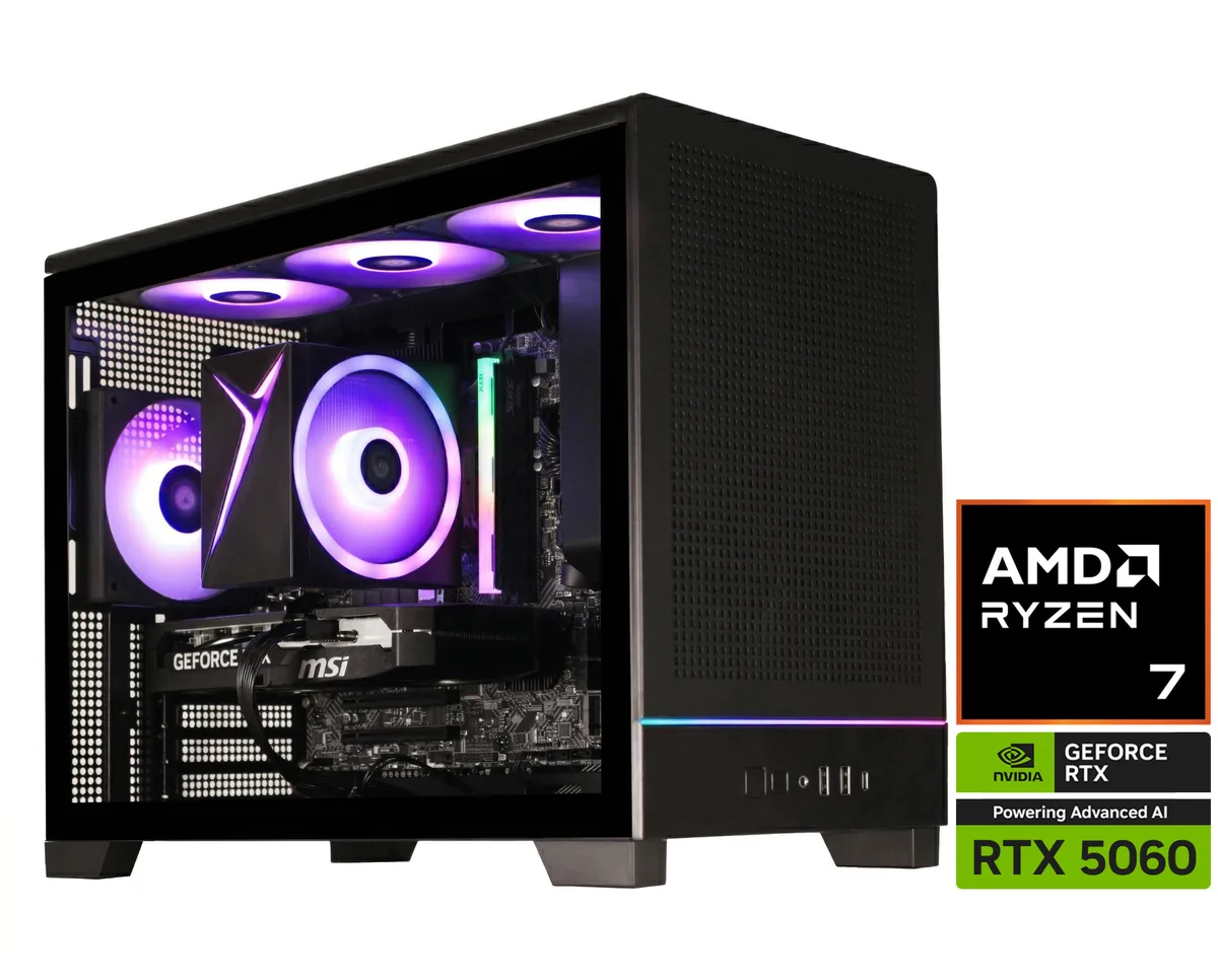 STORMCRAFT STORMCRAFT VI8700FBB-560N1 gaming PC Ryzen 7 8700F RTX 5060 1TB SSD 16GB DDR5 6000MHz — product photo