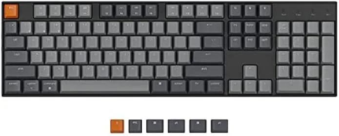 Full-size white-backlit mechanical keyboard with hot-swappable switches and USB-C port