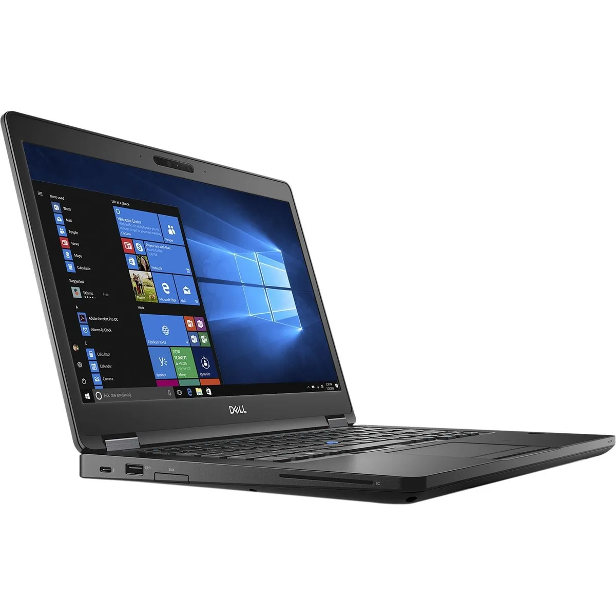 Black Dell Latitude 7400 14 inch touchscreen laptop closed view