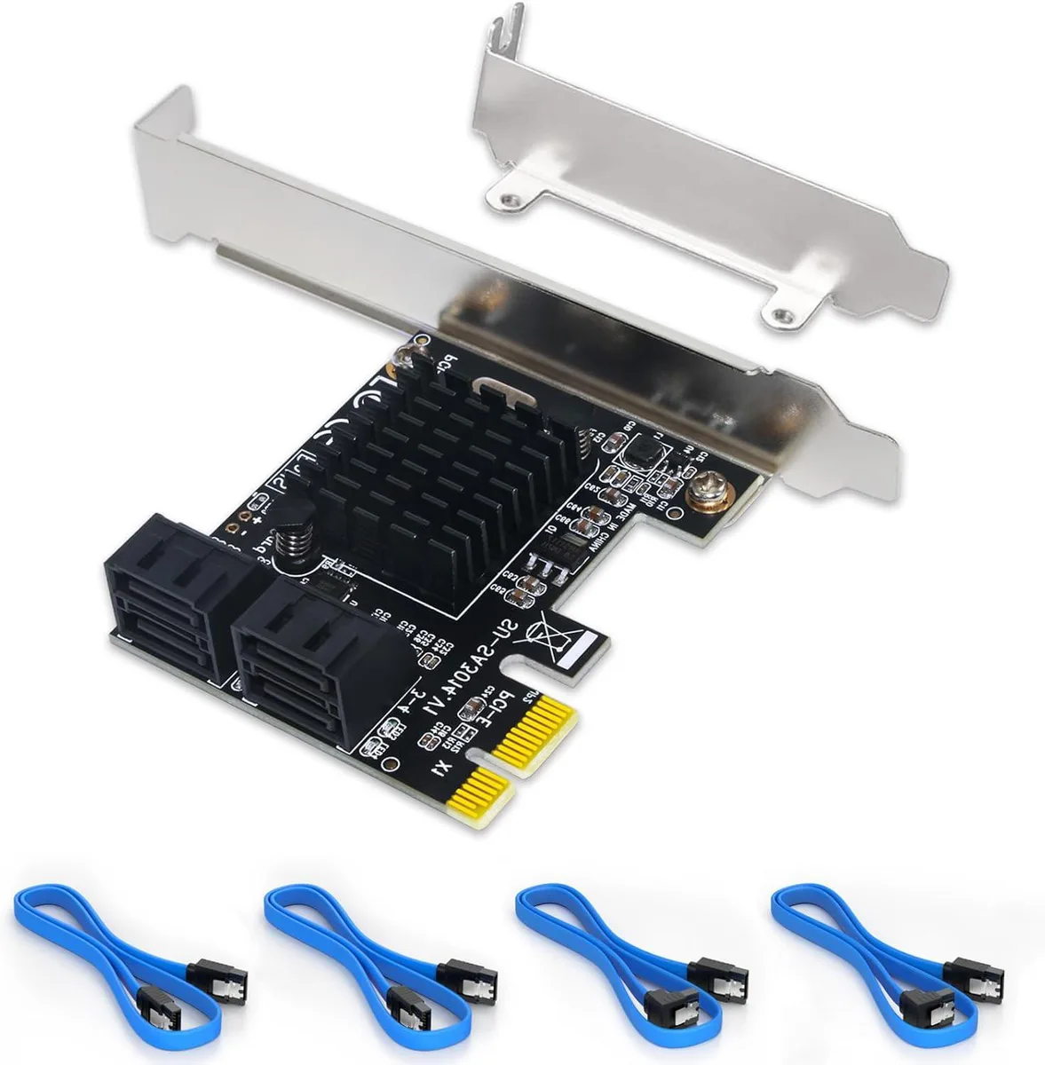 ESTONE ESTONE PCIE24SATA PCIe x1 SATA expansion card low-profile bracket — preces foto