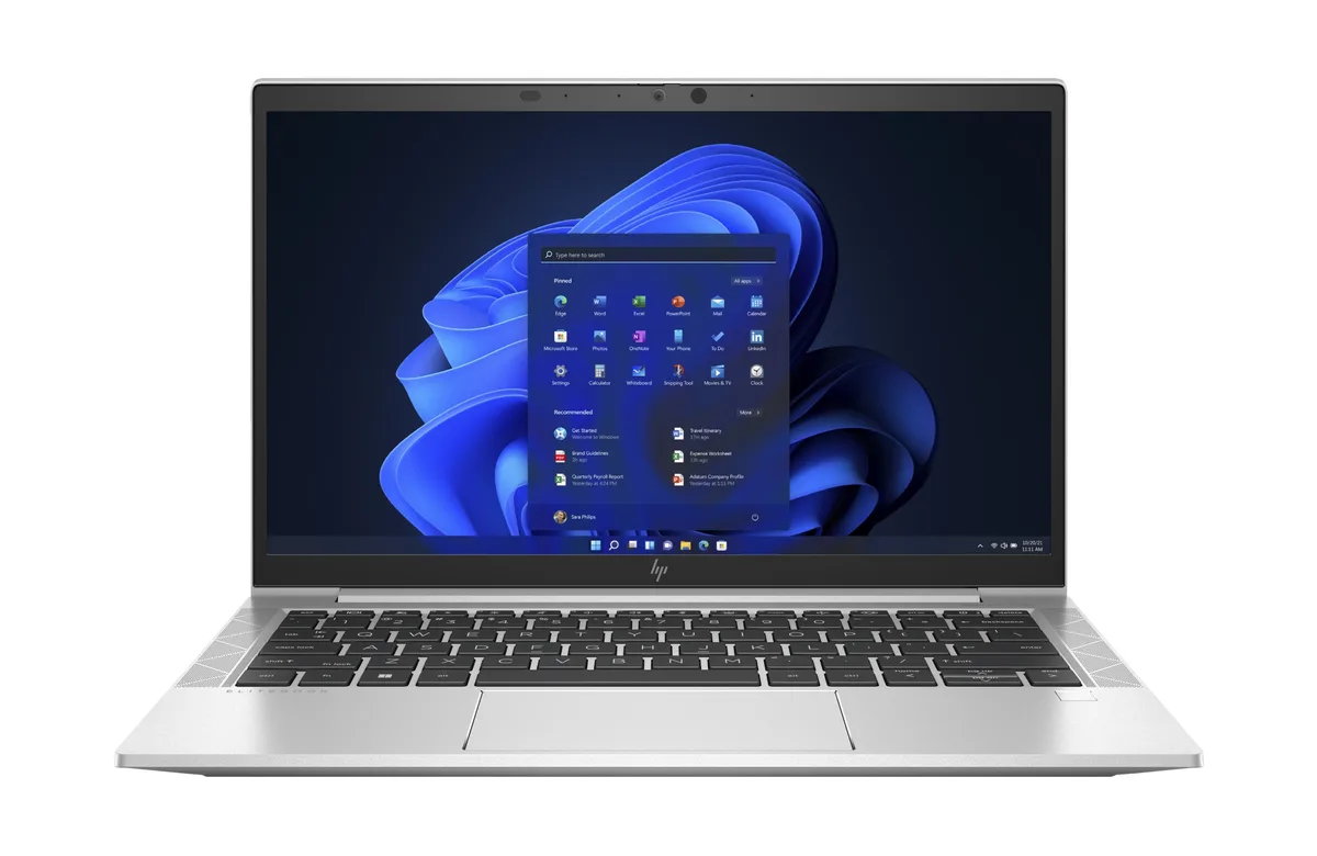 Silver 13.3-inch thin-and-light laptop, Grade A condition, webcam above non-touch FHD screen
