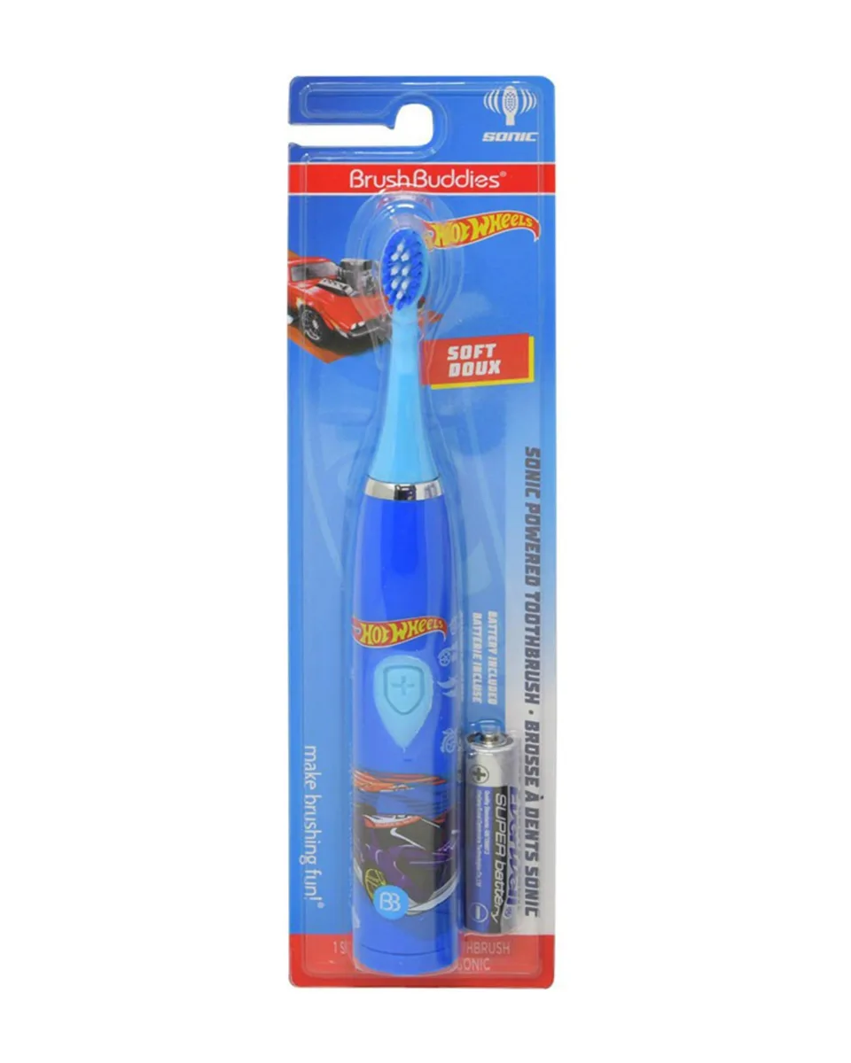  Waterpik Hot Wheels Brush Buddies 32701 Sonic Battery Kids Toothbrush White — product photo