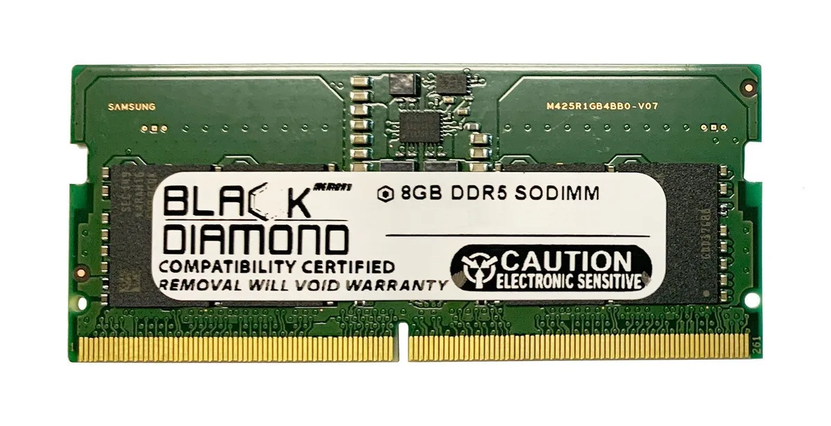 Black Diamond Memory Black Diamond Memory BD8G5200MCN28 8GB DDR5 5200 SODIMM memory upgrade — preces foto