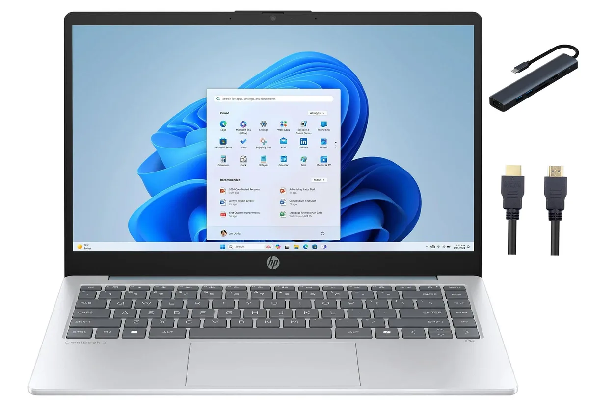 HP HP 14 inch Laptop AMD Athlon 7120 4GB 256GB Moonlight Blue — product photo