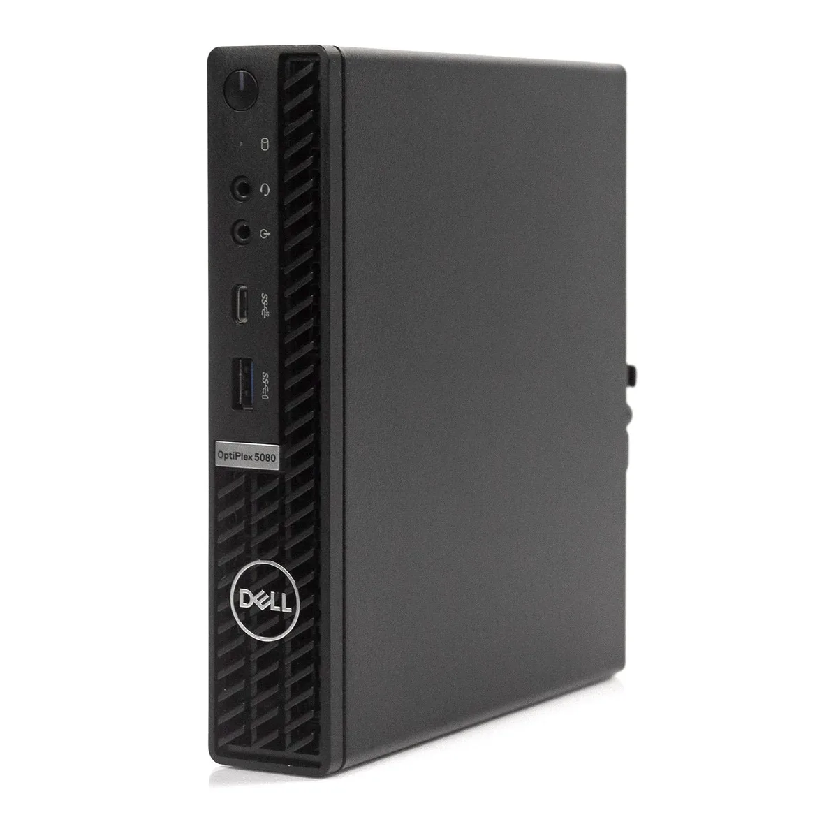Small black rectangular mini PC with smooth matte finish