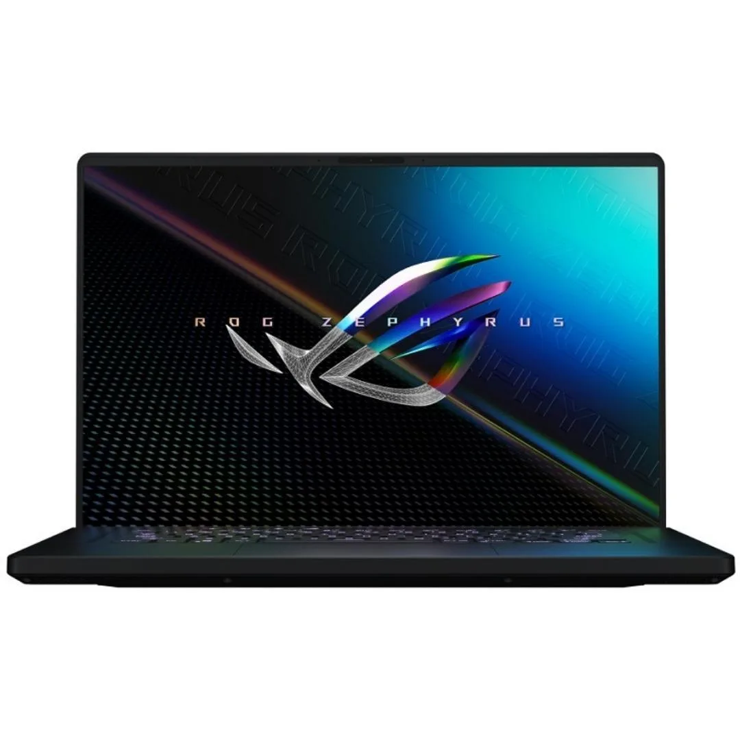 Black ASUS ROG Zephyrus M16 gaming laptop with 16 inch display