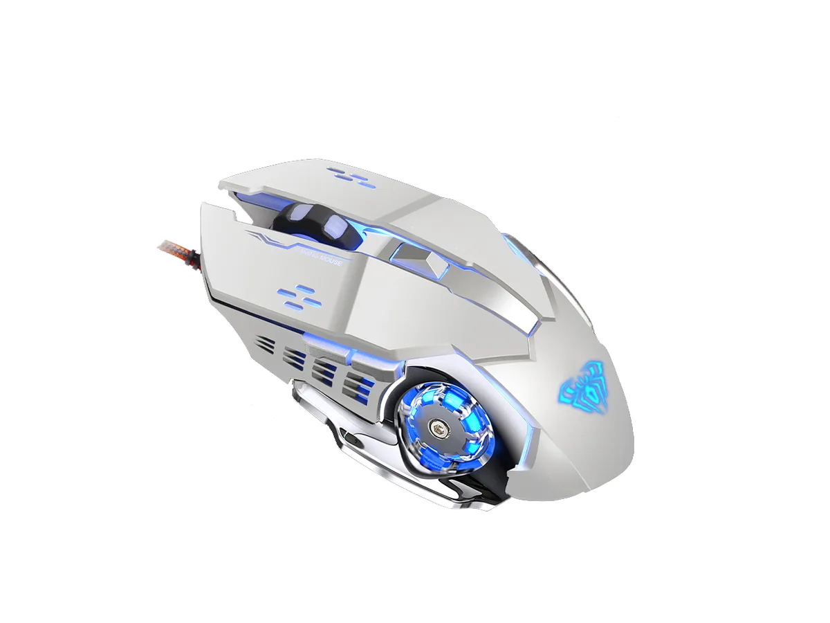 AULA AULA S20 Wired Gaming Mouse White 2400 DPI 6 Button — produktbild