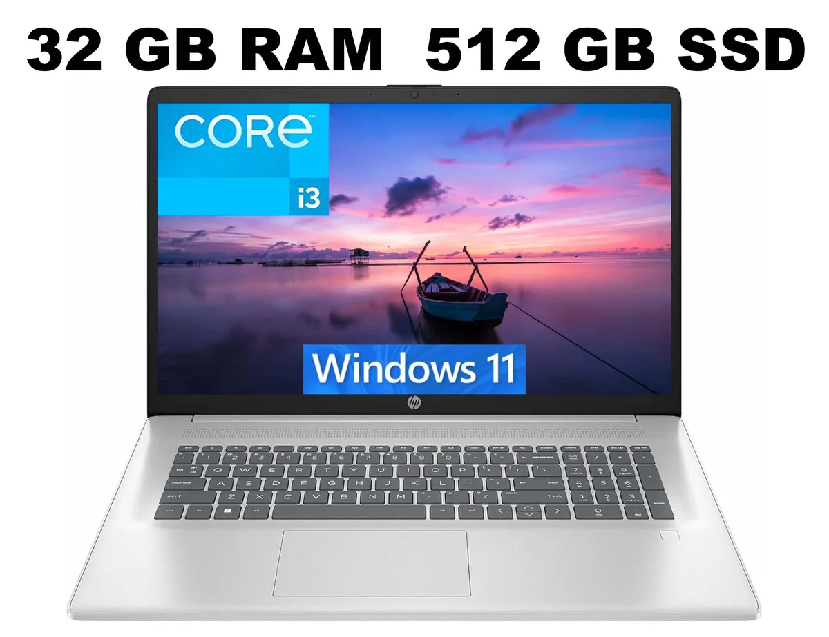 HP HP 17 laptop Intel Core i3-N305 8-core 32GB 512GB PCIe SSD 17.3" FHD Silver — product photo