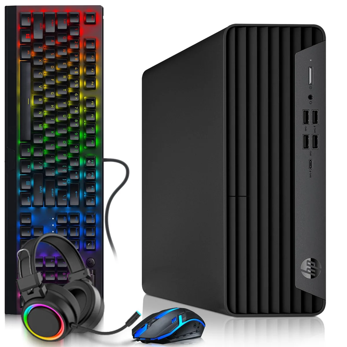 Small black tower desktop with compact chassis