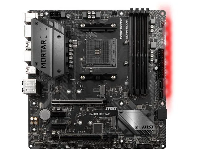 Green micro-ATX board with black heatsinks and silver AM4 socket