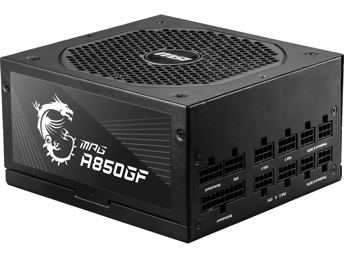 MSI MSI MPG A850GF 850W ATX power supply — product photo