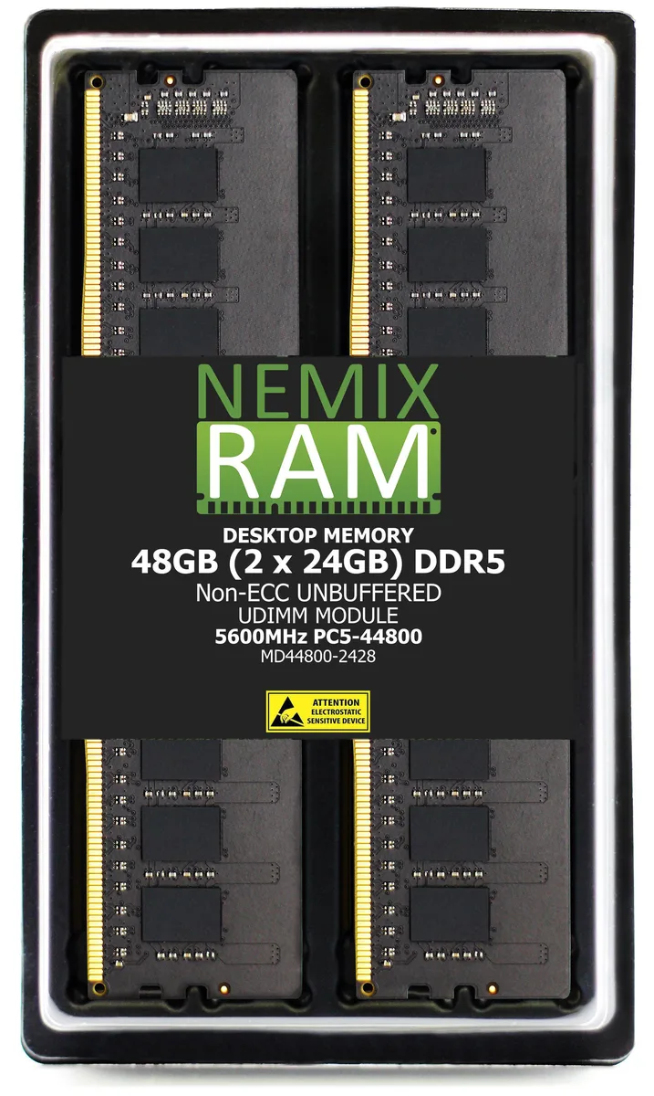 NEMIX RAM NEMIX RAM 48GB (2x24GB) DDR5 5600 CL46 2Rx8 1.1V UDIMM ASUS ProArt X870E-CREATOR WiFi — produktbild
