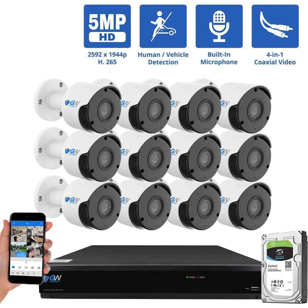 GW Security Inc. GW Security GW9516XVR 16 Channel 4K DVR Kit 12 x 5MP Cameras 1TB HDD — product photo