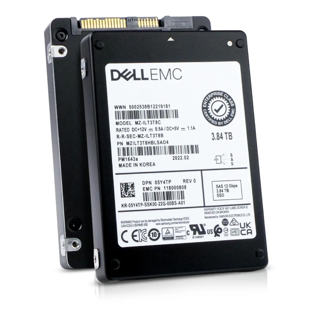 DELL DELL PM1643a MZ-ILT3T8C 3.84TB SAS 12 2.5in enterprise SSD — product photo