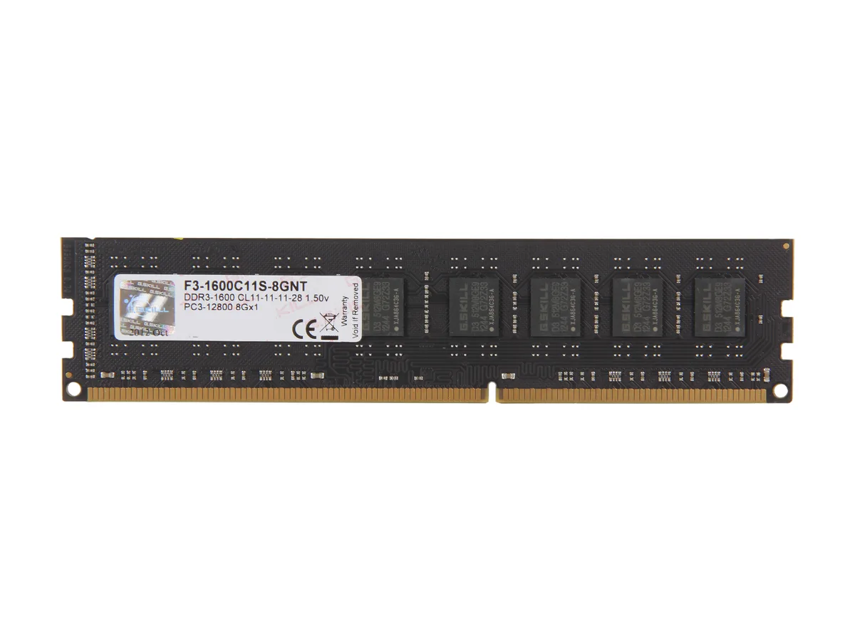 G.SKILL G.SKILL Value F3-1600C11S-8GNT 8GB DDR3 1600 CL11 desktop RAM — product photo
