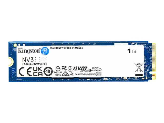 Kingston Technology Corp. Kingston Technology Corp. SNV3S/1000GBK 1TB M.2 2280 PCIe 4.0 NVMe internal SSD — Produktfoto