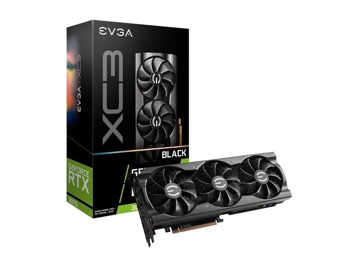 EVGA EVGA GeForce RTX 3070 XC3 BLACK GAMING 8GB GDDR6 graphics card — product photo