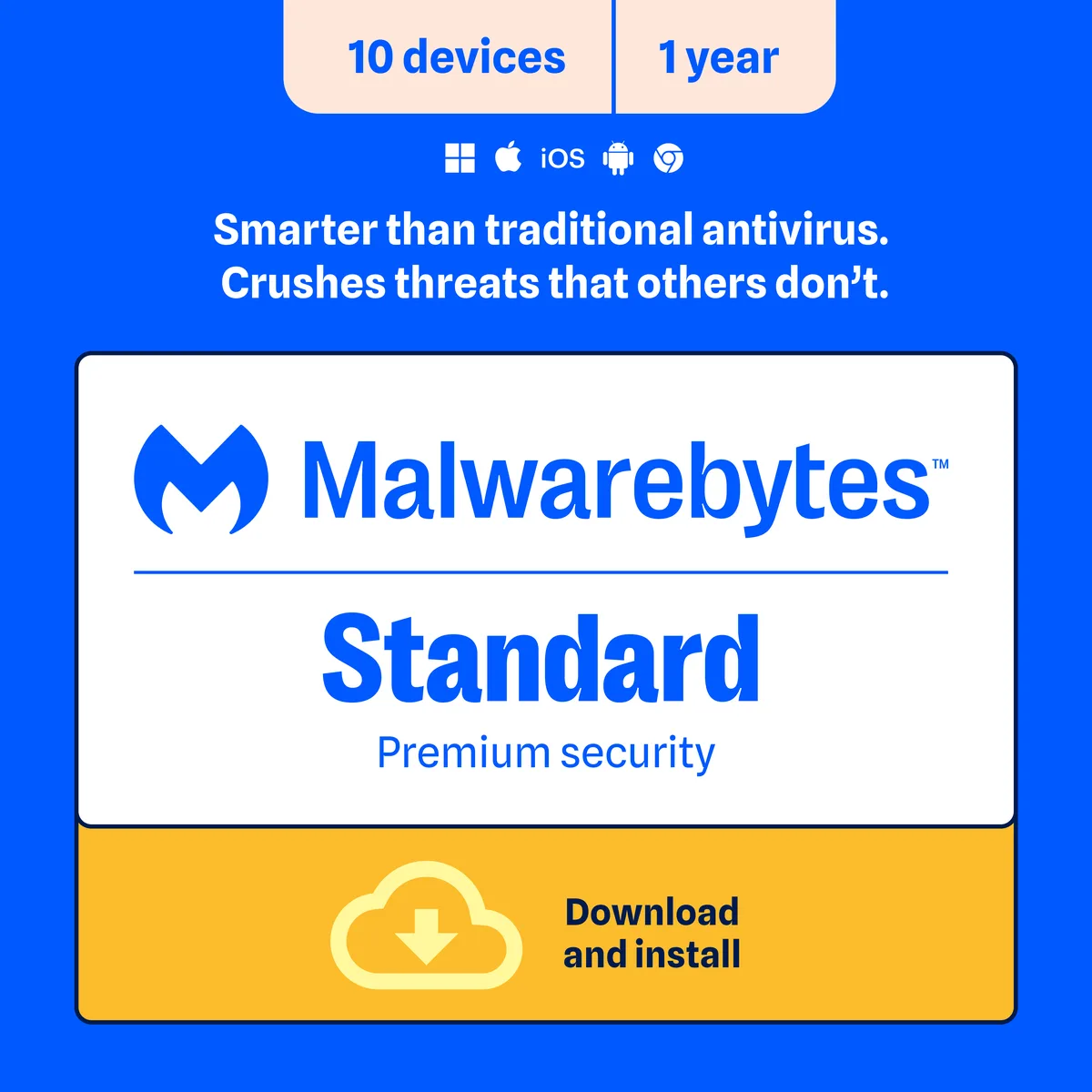 Malwarebytes Malwarebytes 854248005750ESD internet security 10 devices 1 year — product photo