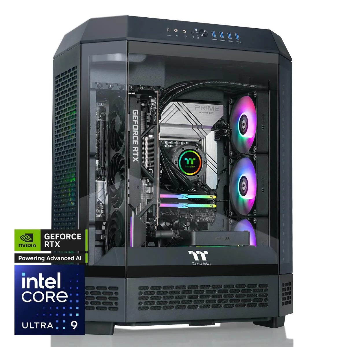 Thermaltake Thermaltake Reactor u2870T Gaming PC Intel Core Ultra 9 285K 32GB DDR5 RTX 5070 Ti 2TB T6BK-Z890-57T-LCS — photo du produit