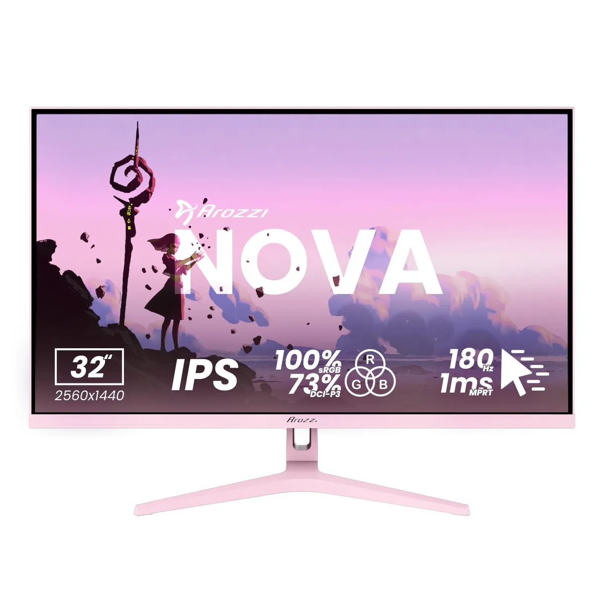 Arozzi Arozzi Nova 32" 180Hz Gaming Monitor - Pink — product photo
