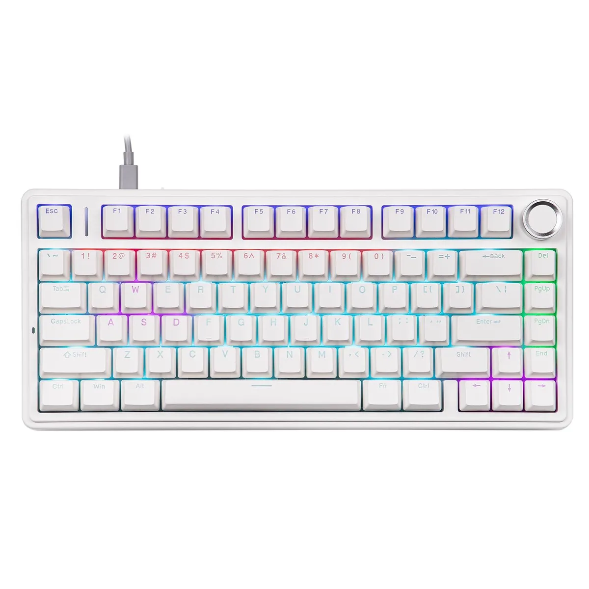 Epomaker Epomaker F75-Wired 75% 80-key gaming keyboard (White) — photo du produit