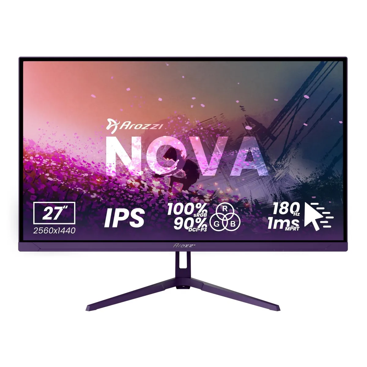Arozzi Arozzi Nova 27" 180Hz Gaming Monitor - Purple — photo du produit