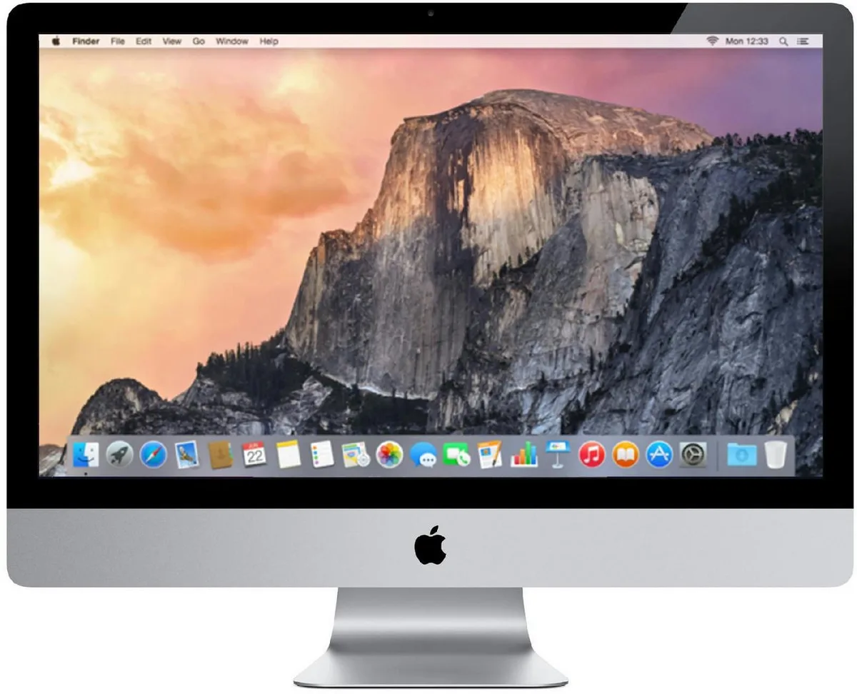 Silver all-in-one desktop with 21.5-inch display and integrated stand
