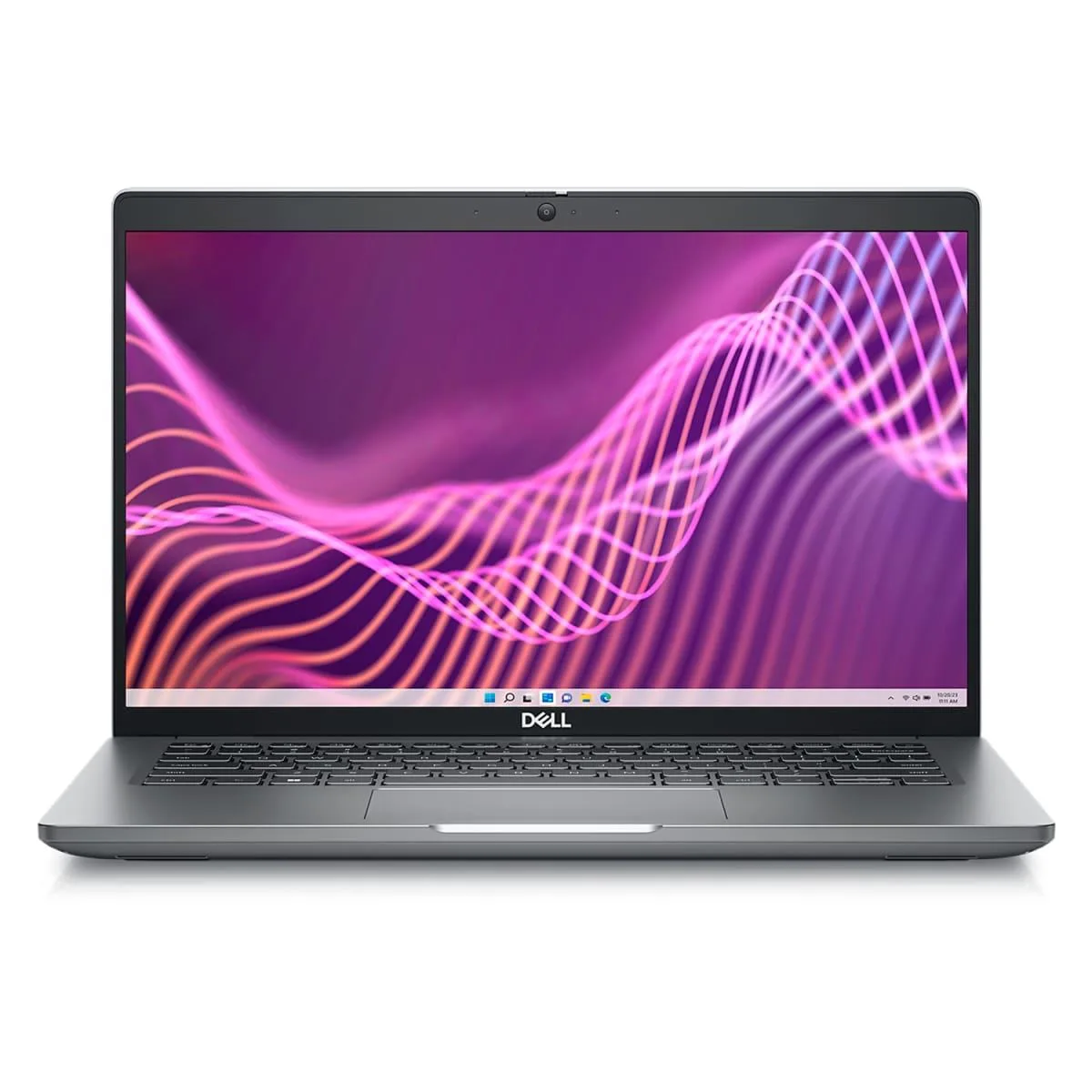 Silver Dell Latitude 5440 14 inch touchscreen laptop closed on white background