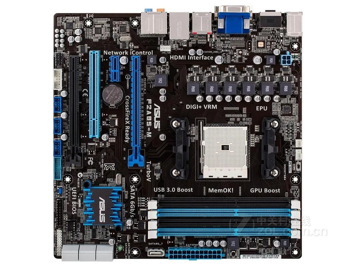 Green micro ATX motherboard with silver heatsinks and black slots