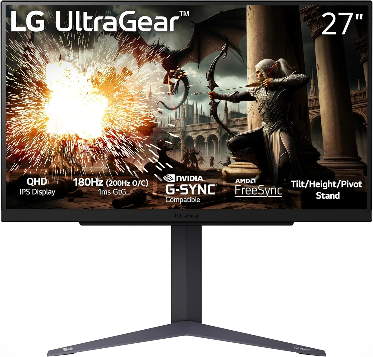 LG Electronics LG Electronics 27GS75Q-B 27" 180Hz 1ms IPS gaming monitor — photo du produit