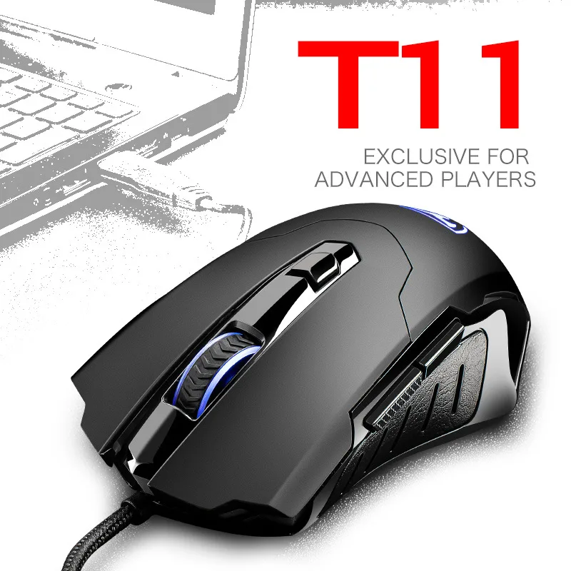 Corn Electronics Corn Electronics T11 2400 DPI 6 Button Wired Gaming Mouse Black — zdjęcie produktu