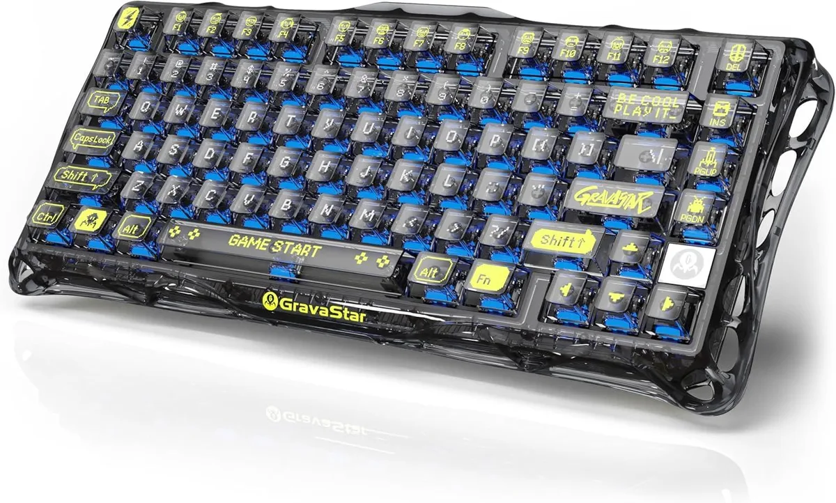 Grava Star Grava Star 75% Gasket Hot-Swap Wireless Gaming Keyboard Transparent Black — product photo