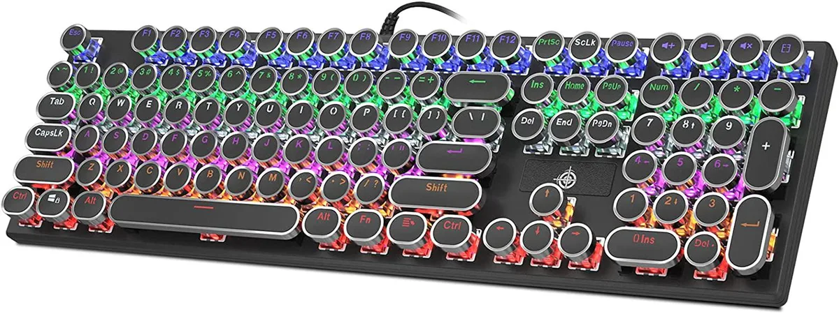 Werleo Werleo Geeklin Typewriter 108-Key Gaming Keyboard Blue Switch Black — produktbild
