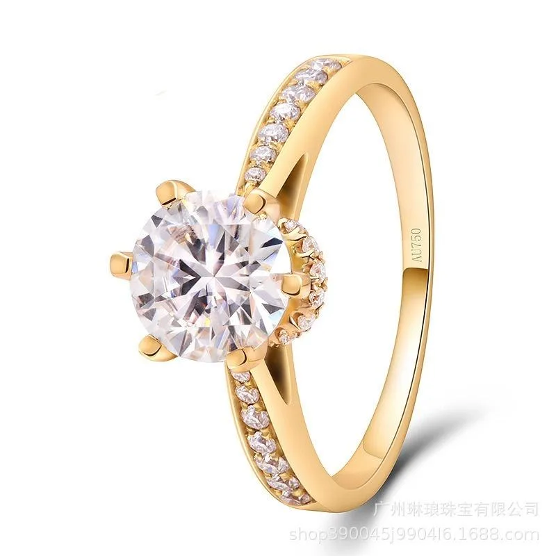 allentian allentian DIRE354 18K Gold Moissanite Engagement Ring 5.5 — снимка на продукта